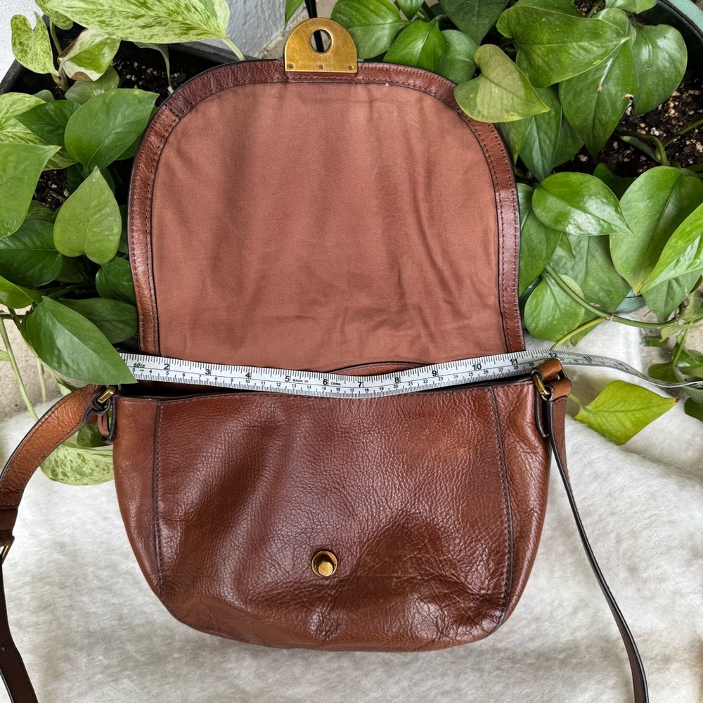 Fossil Emi Saddle Bag leather cross body messenger shoulder bag adjustable strap - Picture 6 of 16